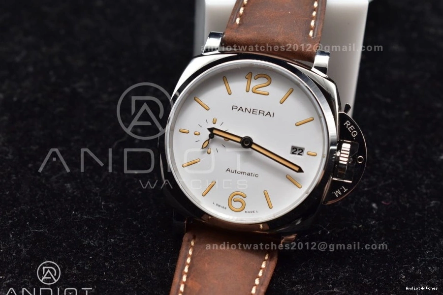 Luminor Edition 977 on PAM1046 White Due Dial Asso Brown Bold AXXXIV VSF Strap Best 1009